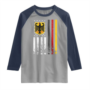 Patriotic Bundesadler Vintage German American Flag Raglan Shirt Germany Heritage Pride TS11 Sport Gray Navy Print Your Wear