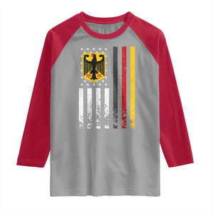 Patriotic Bundesadler Vintage German American Flag Raglan Shirt Germany Heritage Pride TS11 Sport Gray Red Print Your Wear