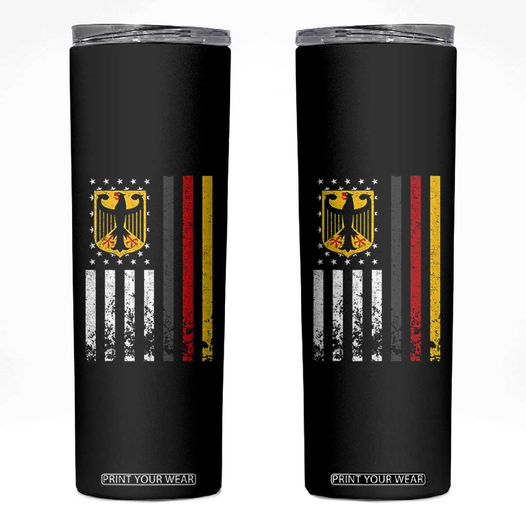 Patriotic Bundesadler Vintage German American Flag Skinny Tumbler Germany Heritage Pride TS11 Black Print Your Wear