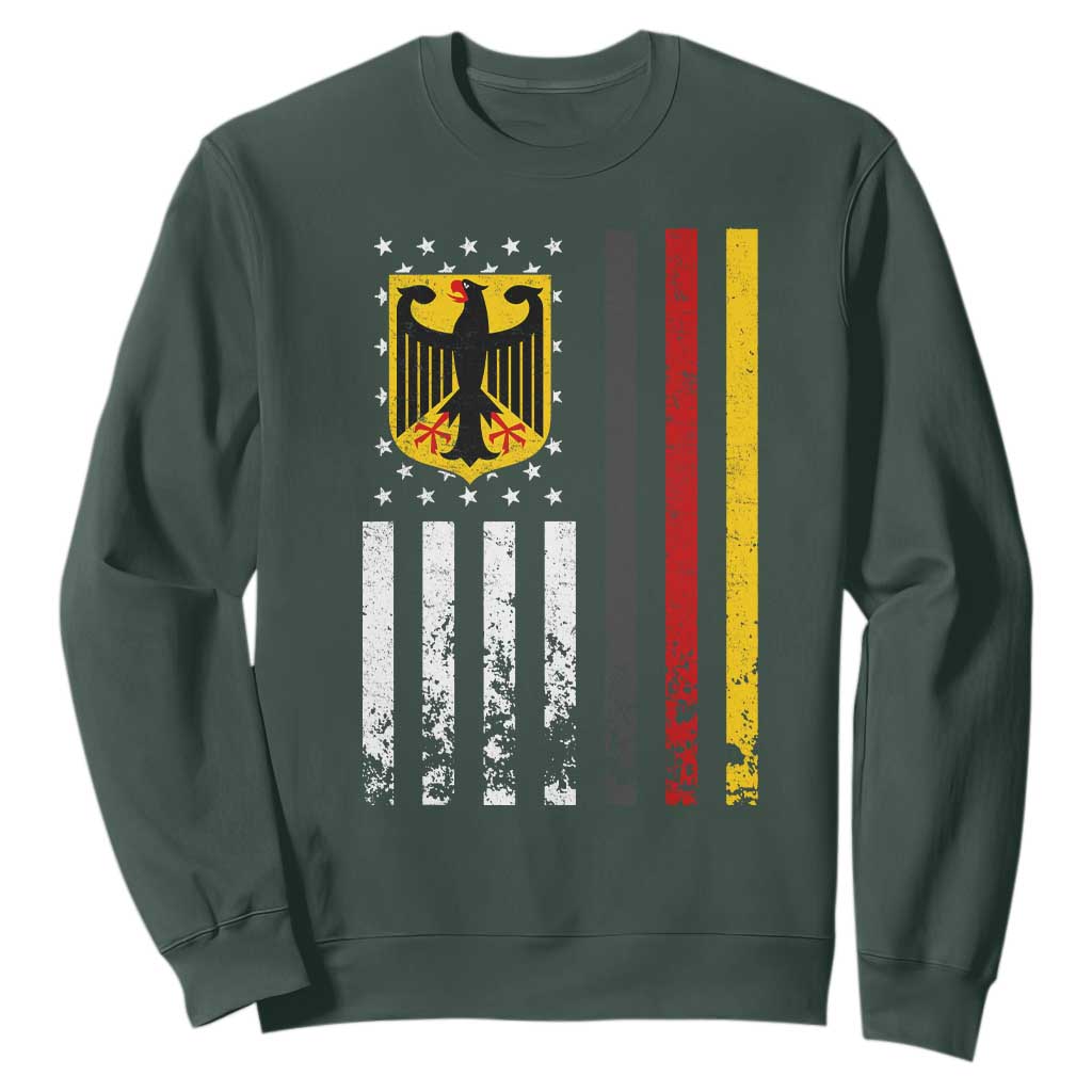 Patriotic Bundesadler Vintage German American Flag Sweatshirt Germany Heritage Pride TS11 Dark Forest Green Print Your Wear