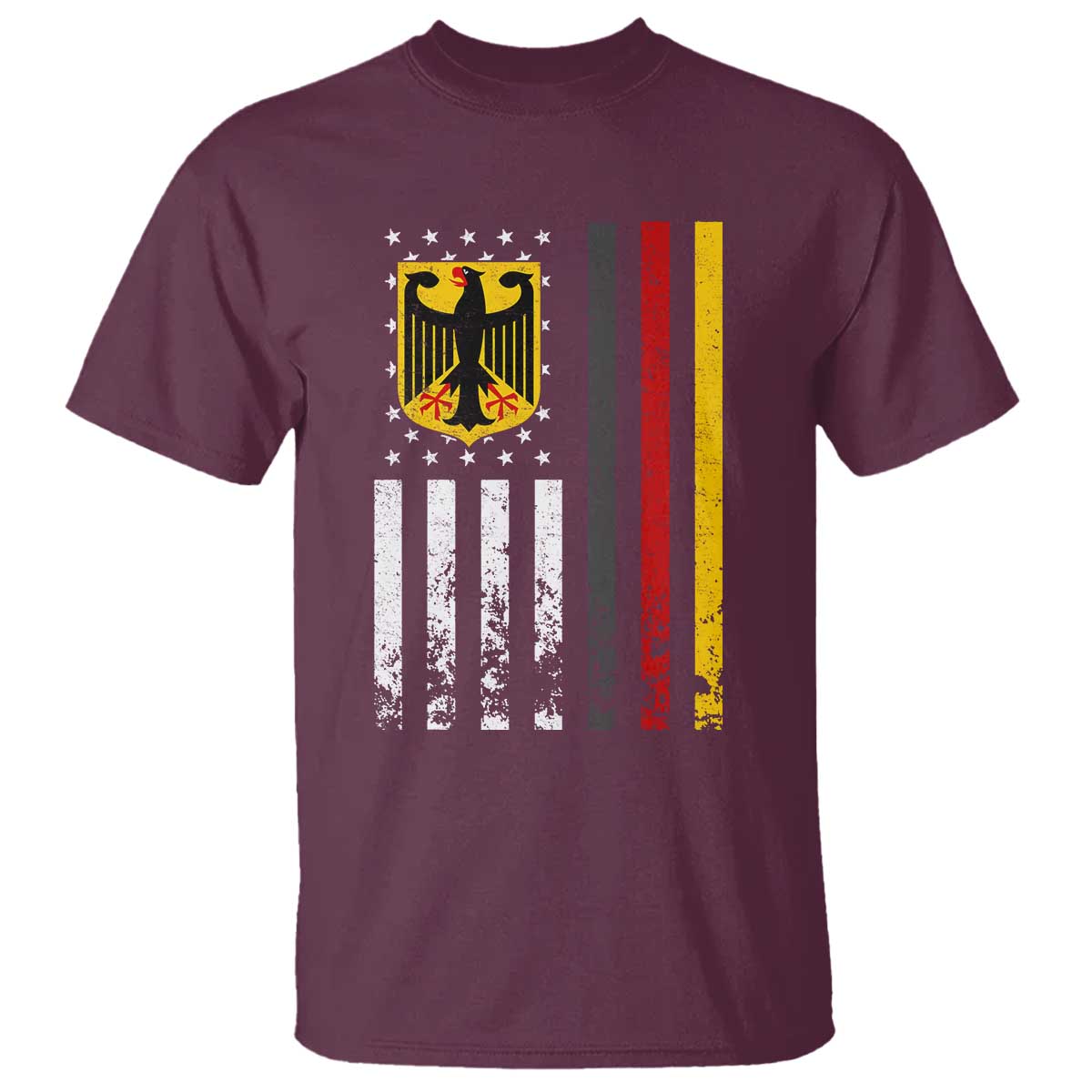 Patriotic Bundesadler Vintage German American Flag T Shirt Germany Heritage Pride TS11 Maroon Print Your Wear