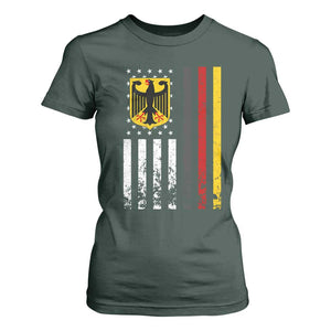 Patriotic Bundesadler Vintage German American Flag T Shirt For Women Germany Heritage Pride TS11 Dark Forest Green Print Your Wear