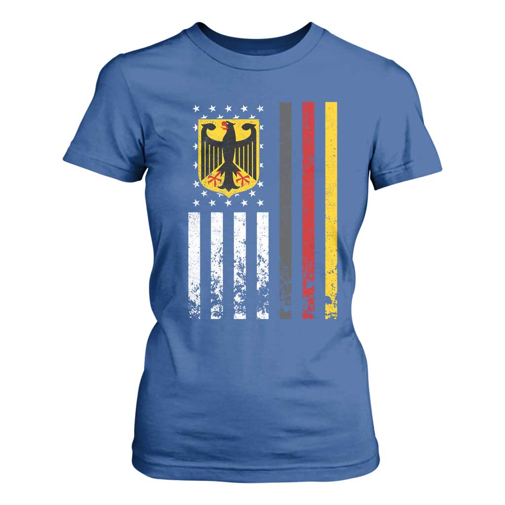 Patriotic Bundesadler Vintage German American Flag T Shirt For Women Germany Heritage Pride TS11 Royal Blue Print Your Wear