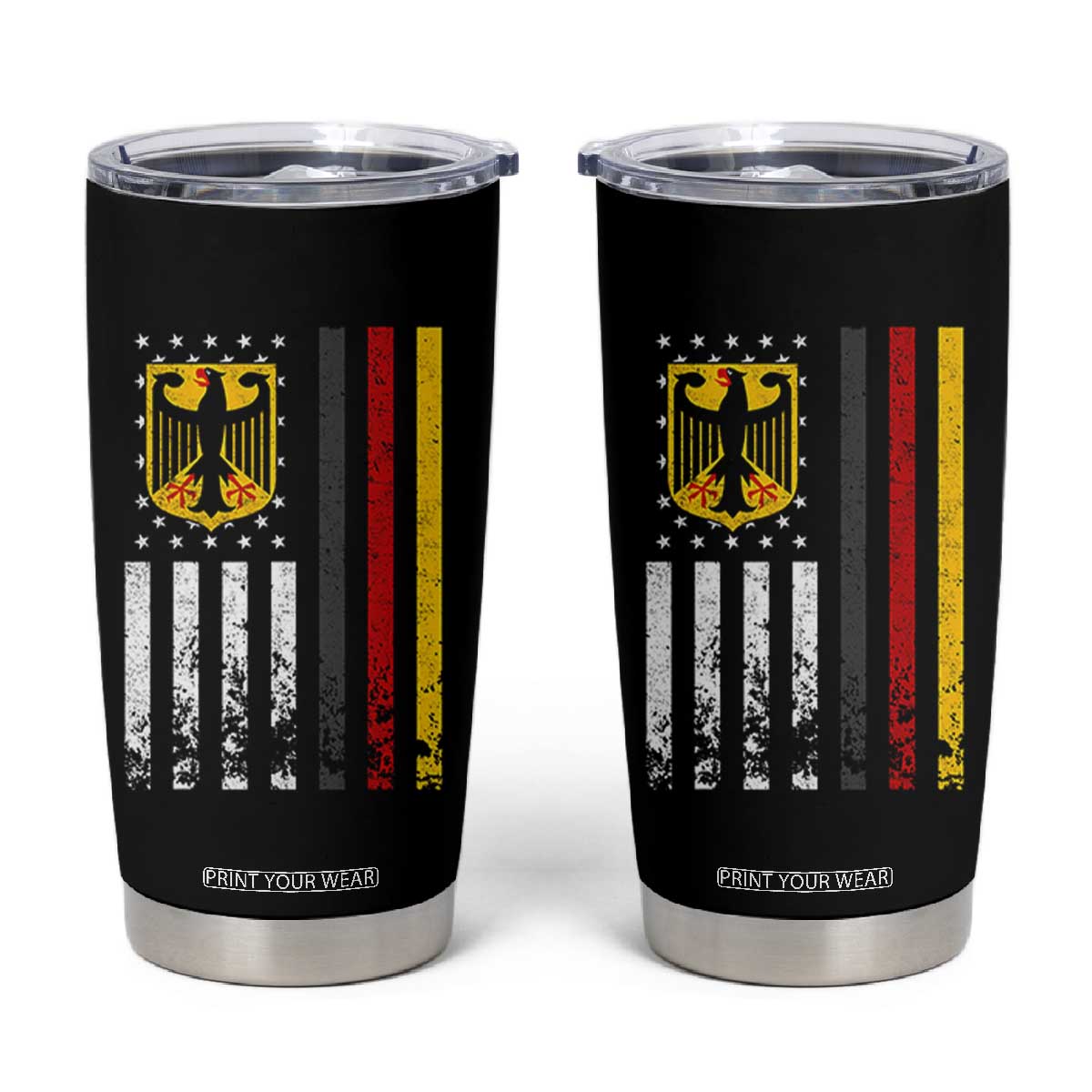 Patriotic Bundesadler Vintage German American Flag Tumbler Cup Germany Heritage Pride TS11 Black Print Your Wear