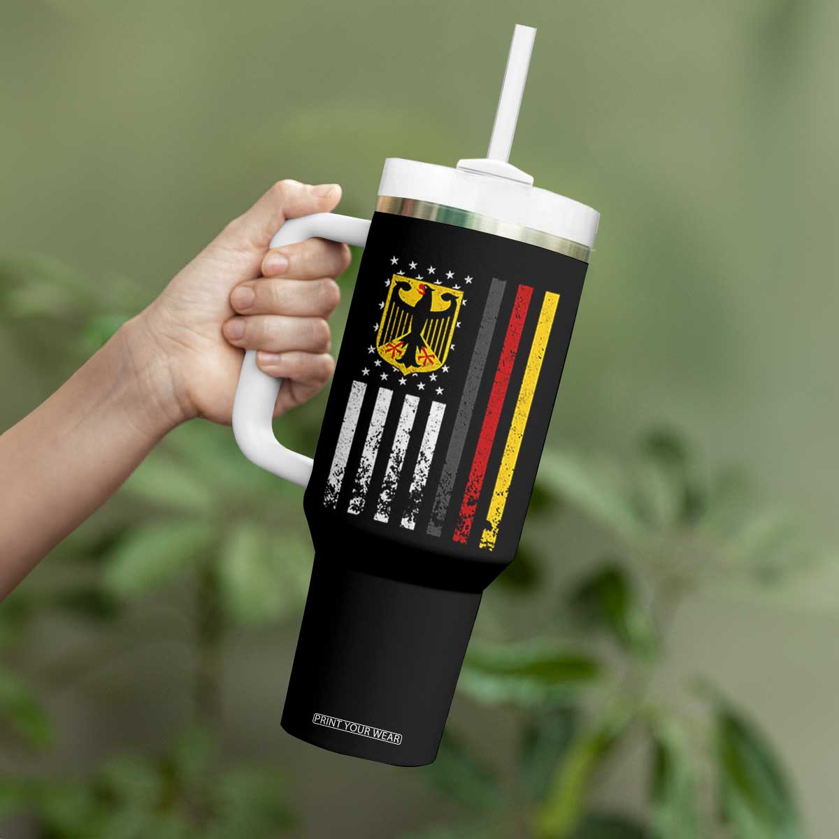 Patriotic Bundesadler Vintage German American Flag Tumbler With Handle Germany Heritage Pride TS11 Print Your Wear