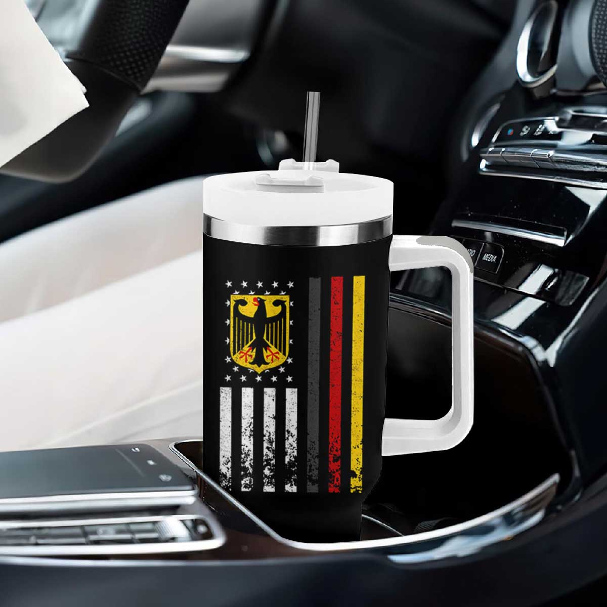 Patriotic Bundesadler Vintage German American Flag Tumbler With Handle Germany Heritage Pride TS11 Print Your Wear