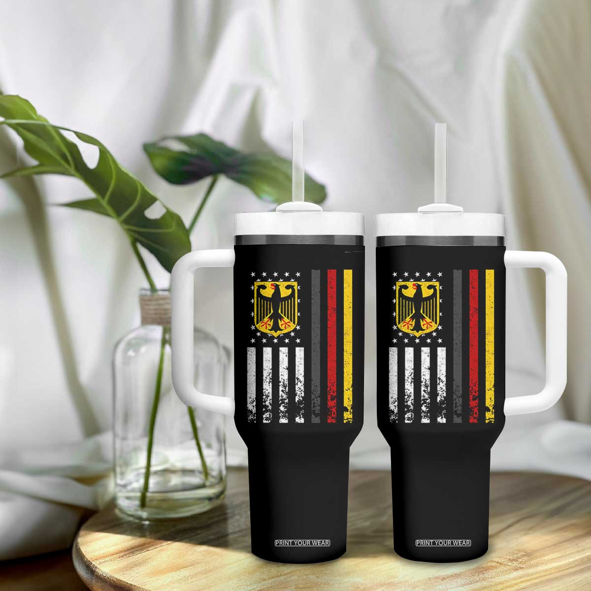 Patriotic Bundesadler Vintage German American Flag Tumbler With Handle Germany Heritage Pride TS11 Print Your Wear