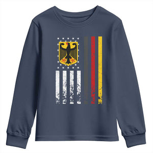 Patriotic Bundesadler Vintage German American Flag Youth Sweatshirt Germany Heritage Pride TS11 Navy Print Your Wear
