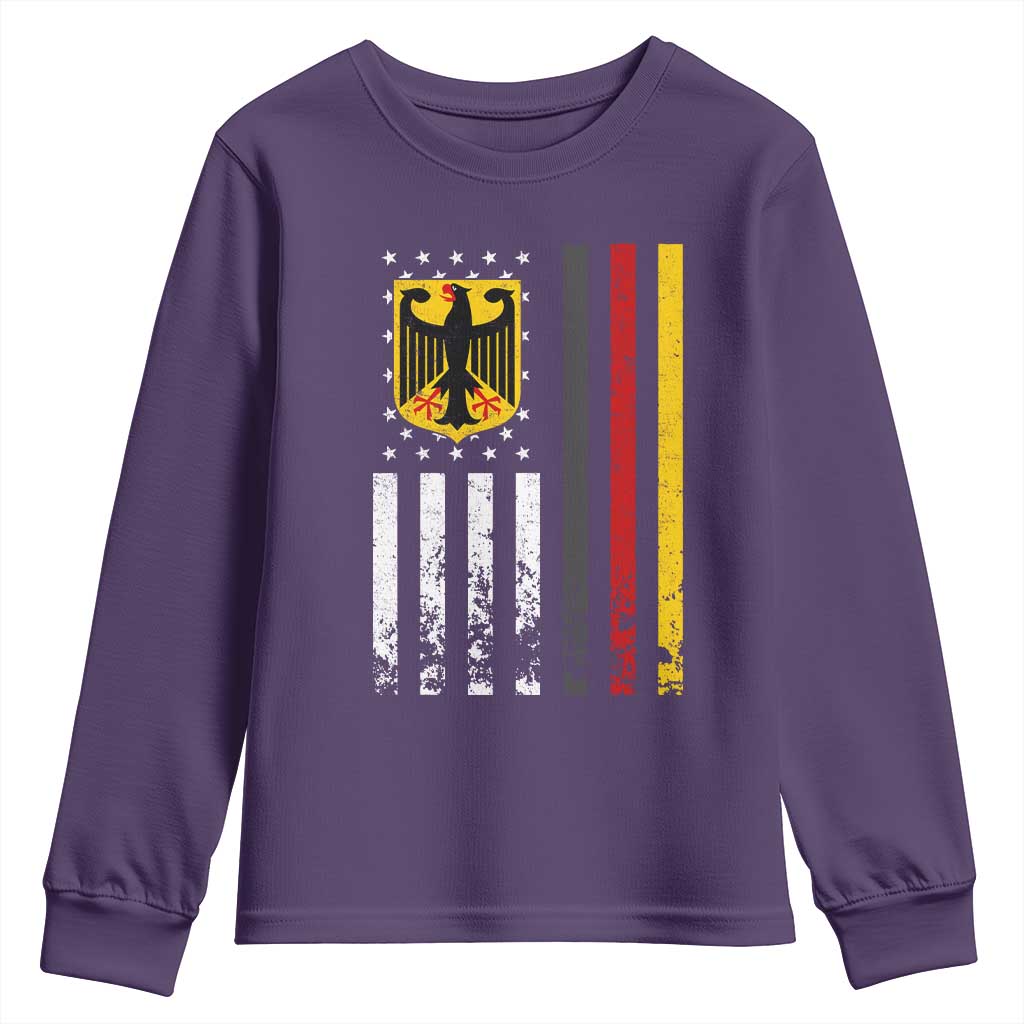 Patriotic Bundesadler Vintage German American Flag Youth Sweatshirt Germany Heritage Pride TS11 Purple Print Your Wear