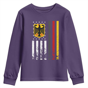 Patriotic Bundesadler Vintage German American Flag Youth Sweatshirt Germany Heritage Pride TS11 Purple Print Your Wear