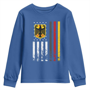 Patriotic Bundesadler Vintage German American Flag Youth Sweatshirt Germany Heritage Pride TS11 Royal Blue Print Your Wear