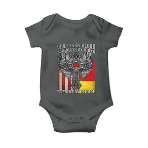 German By Blood American By Birth Patriot By Choice Baby Onesie German Americans TS11 Dark Heather Print Your Wear
