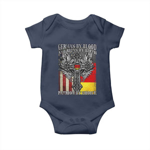 German By Blood American By Birth Patriot By Choice Baby Onesie German Americans TS11 Navy Print Your Wear