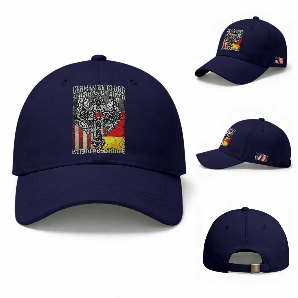 German By Blood American By Birth Patriot By Choice Baseball Cap German Americans TS11 Baseball Cap Universal Fit Dark Blue Print Your Wear