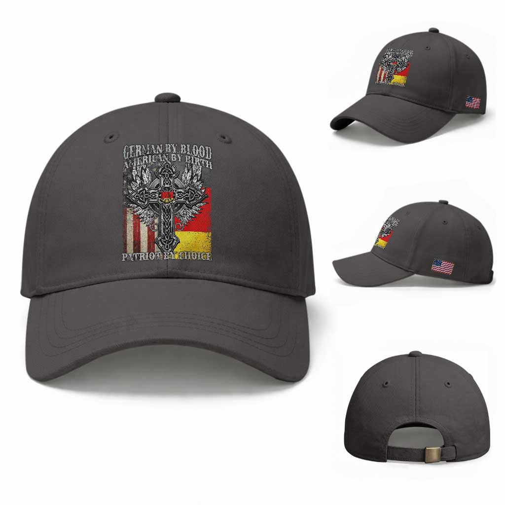 German By Blood American By Birth Patriot By Choice Baseball Cap German Americans TS11 Baseball Cap Universal Fit Dark Gray Print Your Wear