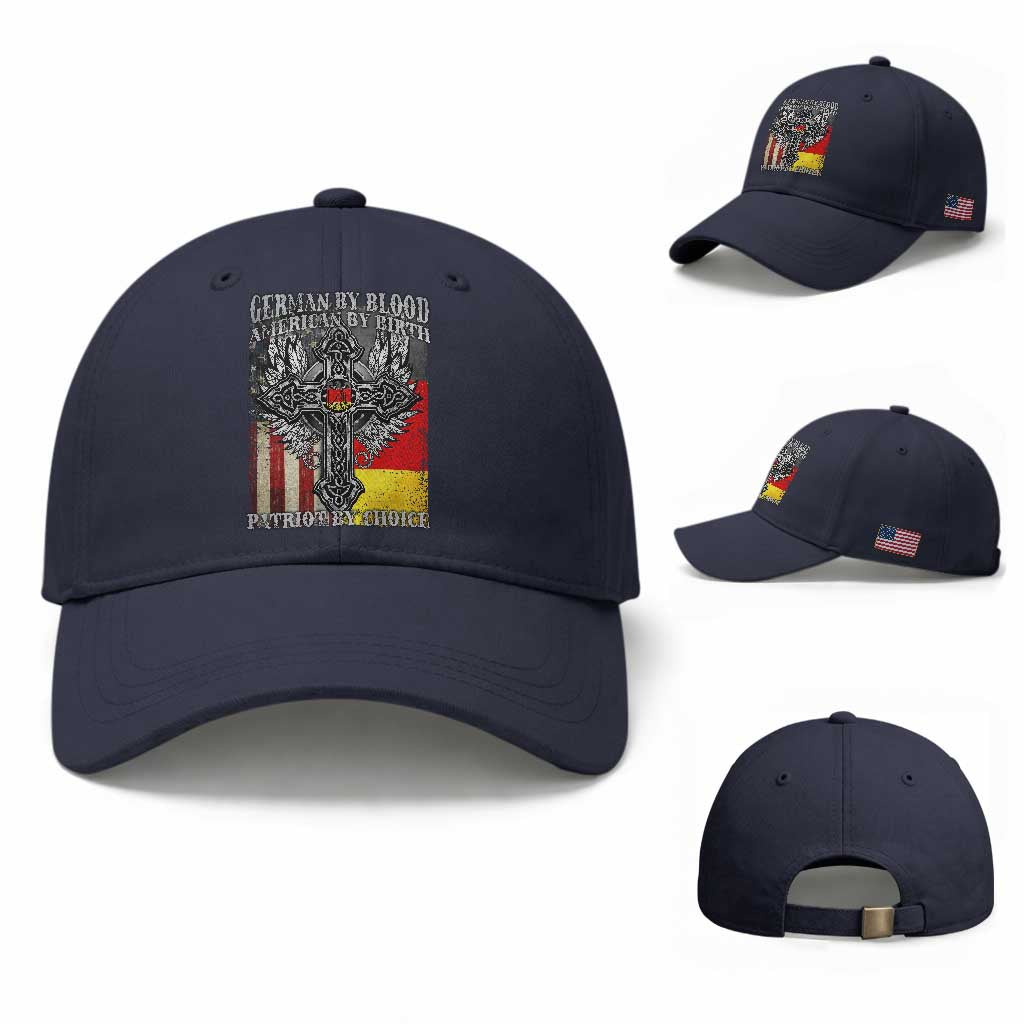 German By Blood American By Birth Patriot By Choice Baseball Cap German Americans TS11 Baseball Cap Universal Fit Navy Print Your Wear