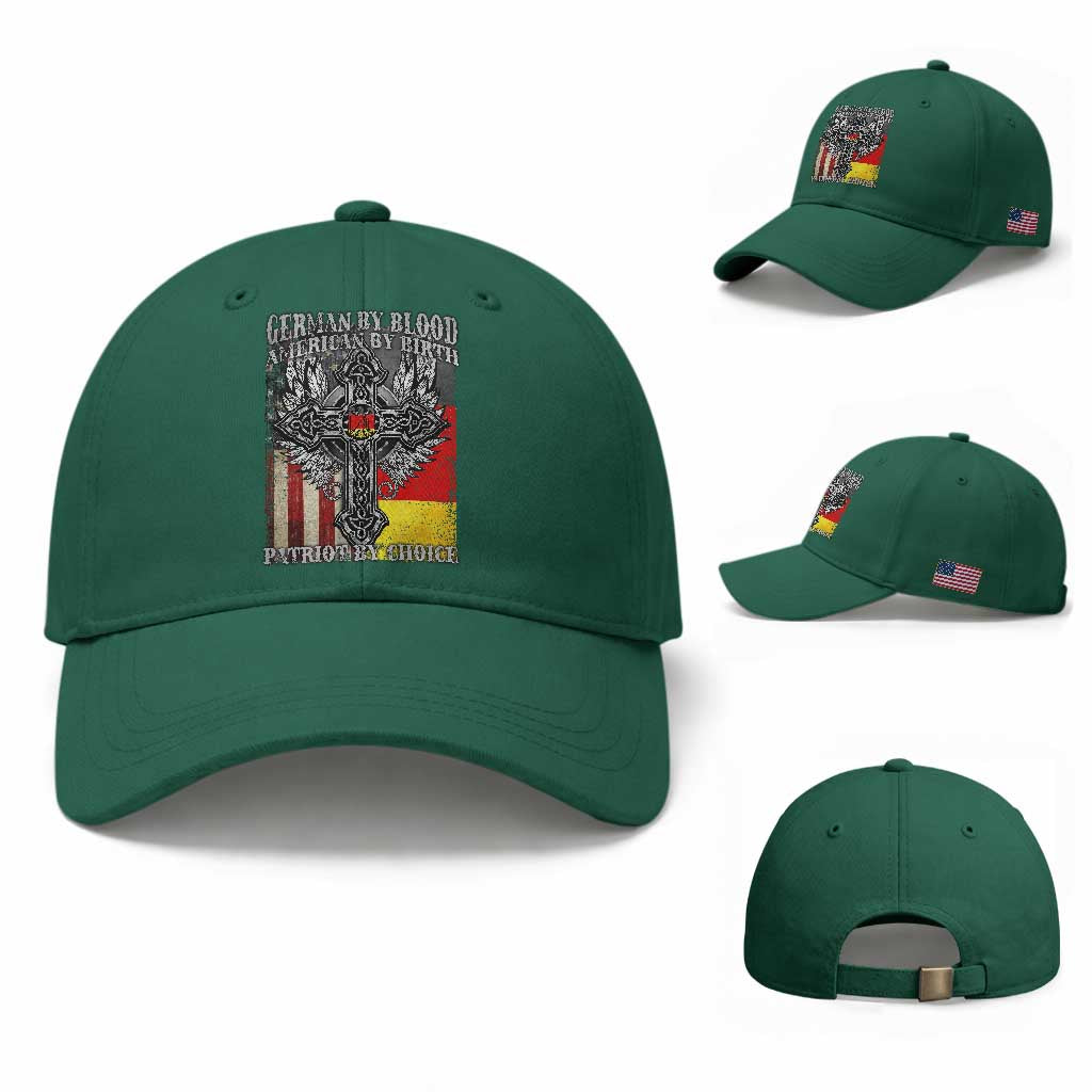 German By Blood American By Birth Patriot By Choice Baseball Cap German Americans TS11 Baseball Cap Universal Fit Irish Green Print Your Wear