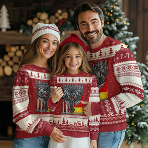 German By Blood American By Birth Patriot By Choice Ugly Christmas Sweater German Americans - Print Your Wear