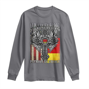 German By Blood American By Birth Patriot By Choice Long Sleeve Shirt German Americans TS11 Charcoal Print Your Wear