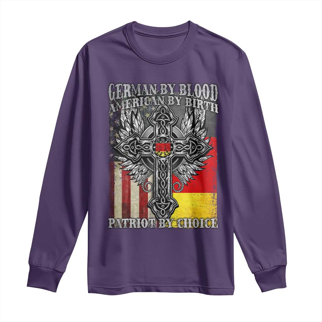 German By Blood American By Birth Patriot By Choice Long Sleeve Shirt German Americans TS11 Purple Print Your Wear