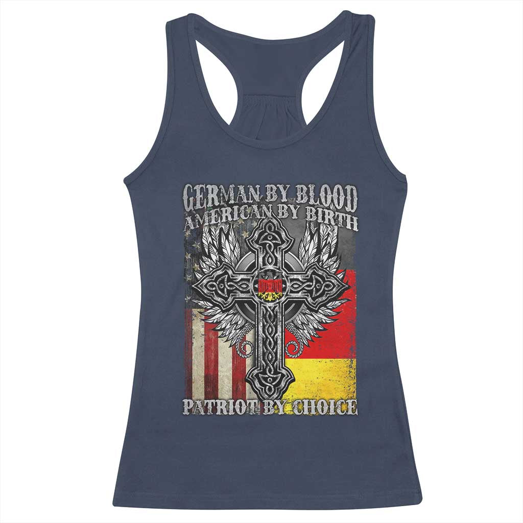 German By Blood American By Birth Patriot By Choice Racerback Tank Top German Americans TS11 Navy Print Your Wear