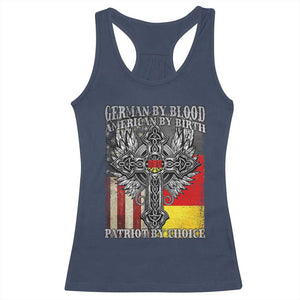 German By Blood American By Birth Patriot By Choice Racerback Tank Top German Americans TS11 Navy Print Your Wear