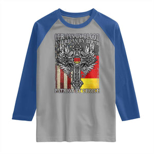 German By Blood American By Birth Patriot By Choice Raglan Shirt German Americans TS11 Sport Gray Royal Print Your Wear
