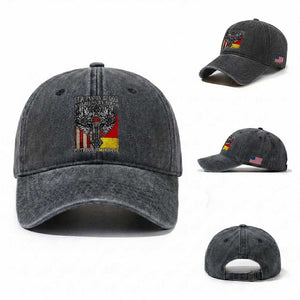 German By Blood American By Birth Patriot By Choice Washed Cotton Baseball Cap German Americans TS11 Washed Cap Universal Fit Dark Gray Print Your Wear
