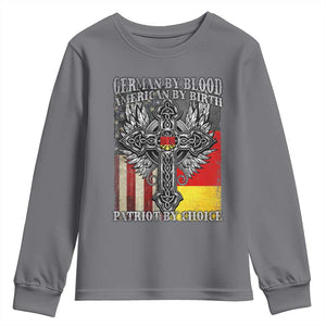 German By Blood American By Birth Patriot By Choice Youth Sweatshirt German Americans TS11 Charcoal Print Your Wear