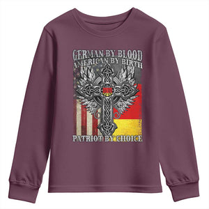 German By Blood American By Birth Patriot By Choice Youth Sweatshirt German Americans TS11 Maroon Print Your Wear