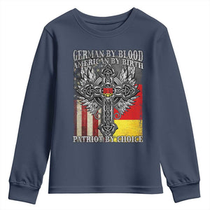 German By Blood American By Birth Patriot By Choice Youth Sweatshirt German Americans TS11 Navy Print Your Wear