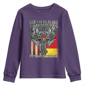 German By Blood American By Birth Patriot By Choice Youth Sweatshirt German Americans TS11 Purple Print Your Wear