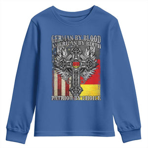 German By Blood American By Birth Patriot By Choice Youth Sweatshirt German Americans TS11 Royal Blue Print Your Wear
