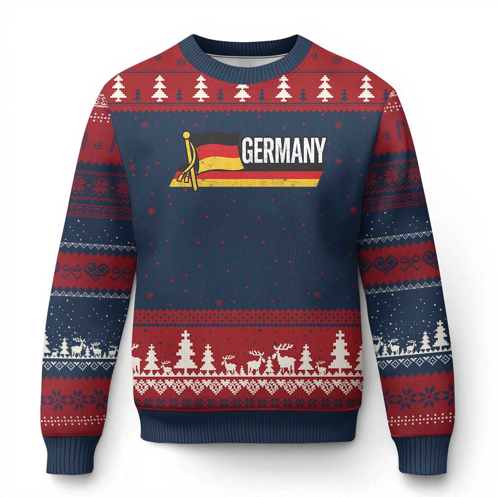 German Heritage Pride Germany Flag Ugly Christmas Sweater TS11 Navy Red Print Your Wear