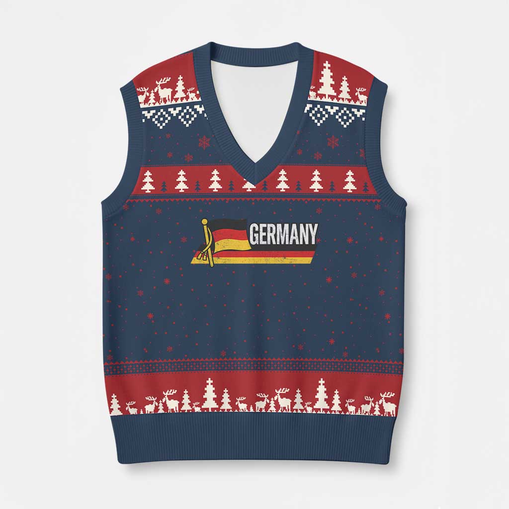German Heritage Pride Germany Flag V-Neck Knit Sweater Vest TS11 Navy Red Print Your Wear
