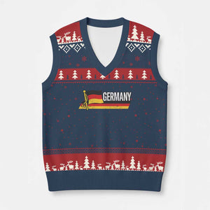 German Heritage Pride Germany Flag V-Neck Knit Sweater Vest TS11 Navy Red Print Your Wear