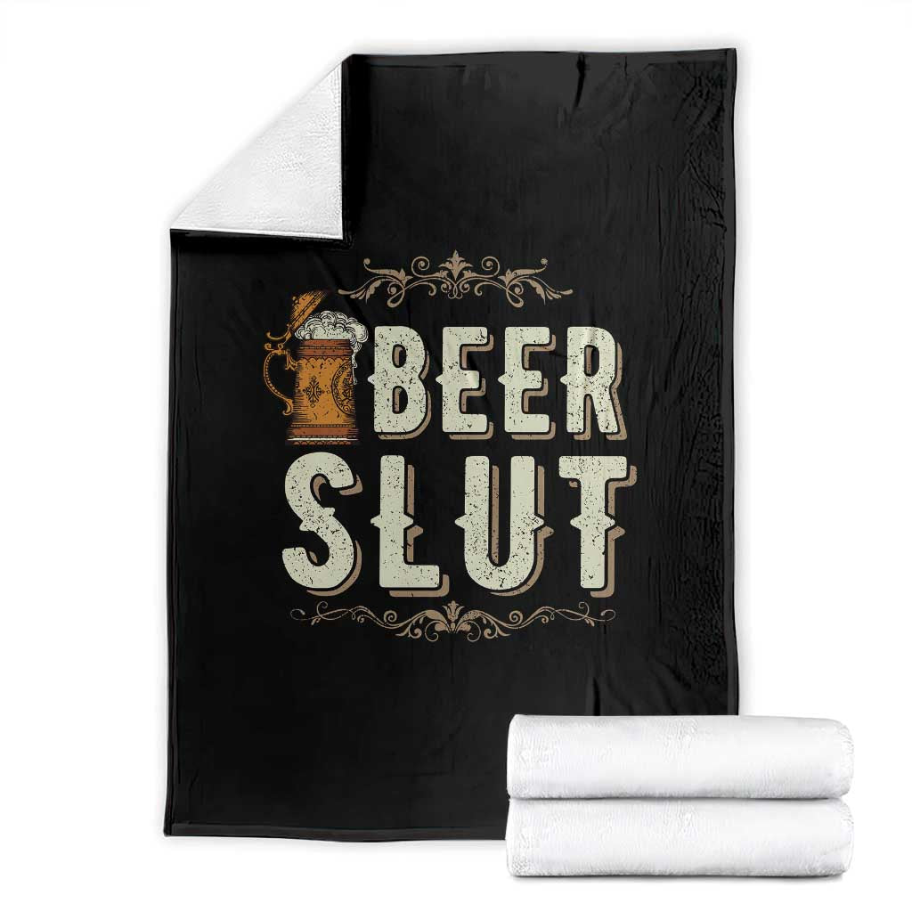 Funny Oktoberfest Beer Slut Throw Blanket German Beer Stein Drinking Lover TS11 Black Print Your Wear