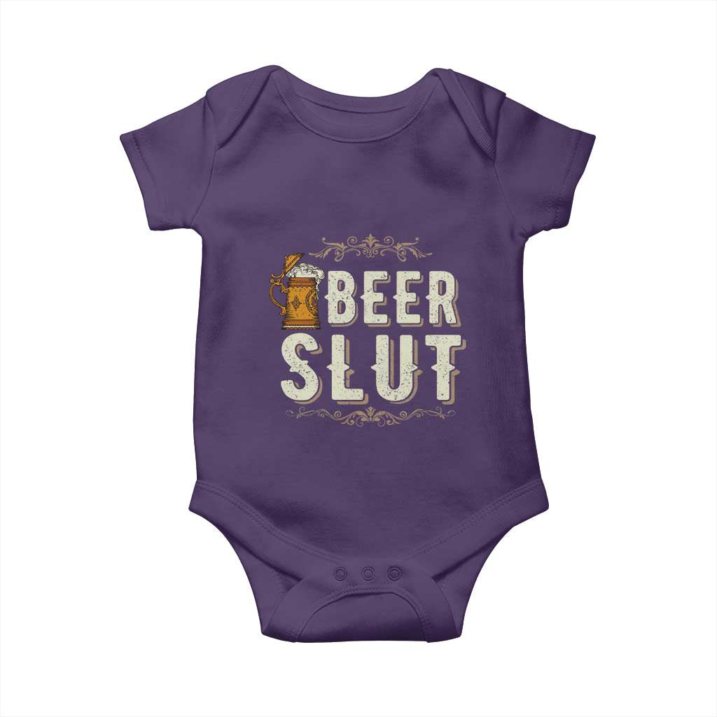 Funny Oktoberfest Beer Slut Baby Onesie German Beer Stein Drinking Lover TS11 Purple Print Your Wear
