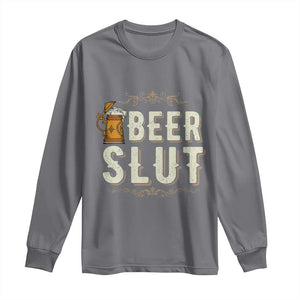 Funny Oktoberfest Beer Slut Long Sleeve Shirt German Beer Stein Drinking Lover TS11 Charcoal Print Your Wear