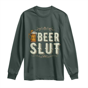 Funny Oktoberfest Beer Slut Long Sleeve Shirt German Beer Stein Drinking Lover TS11 Dark Forest Green Print Your Wear