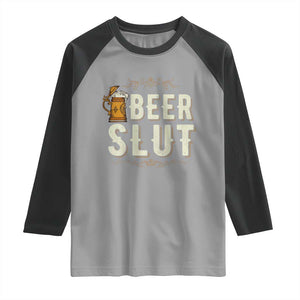 Funny Oktoberfest Beer Slut Raglan Shirt German Beer Stein Drinking Lover TS11 Sport Gray Black Print Your Wear