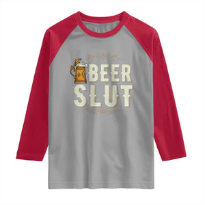 Funny Oktoberfest Beer Slut Raglan Shirt German Beer Stein Drinking Lover TS11 Sport Gray Red Print Your Wear