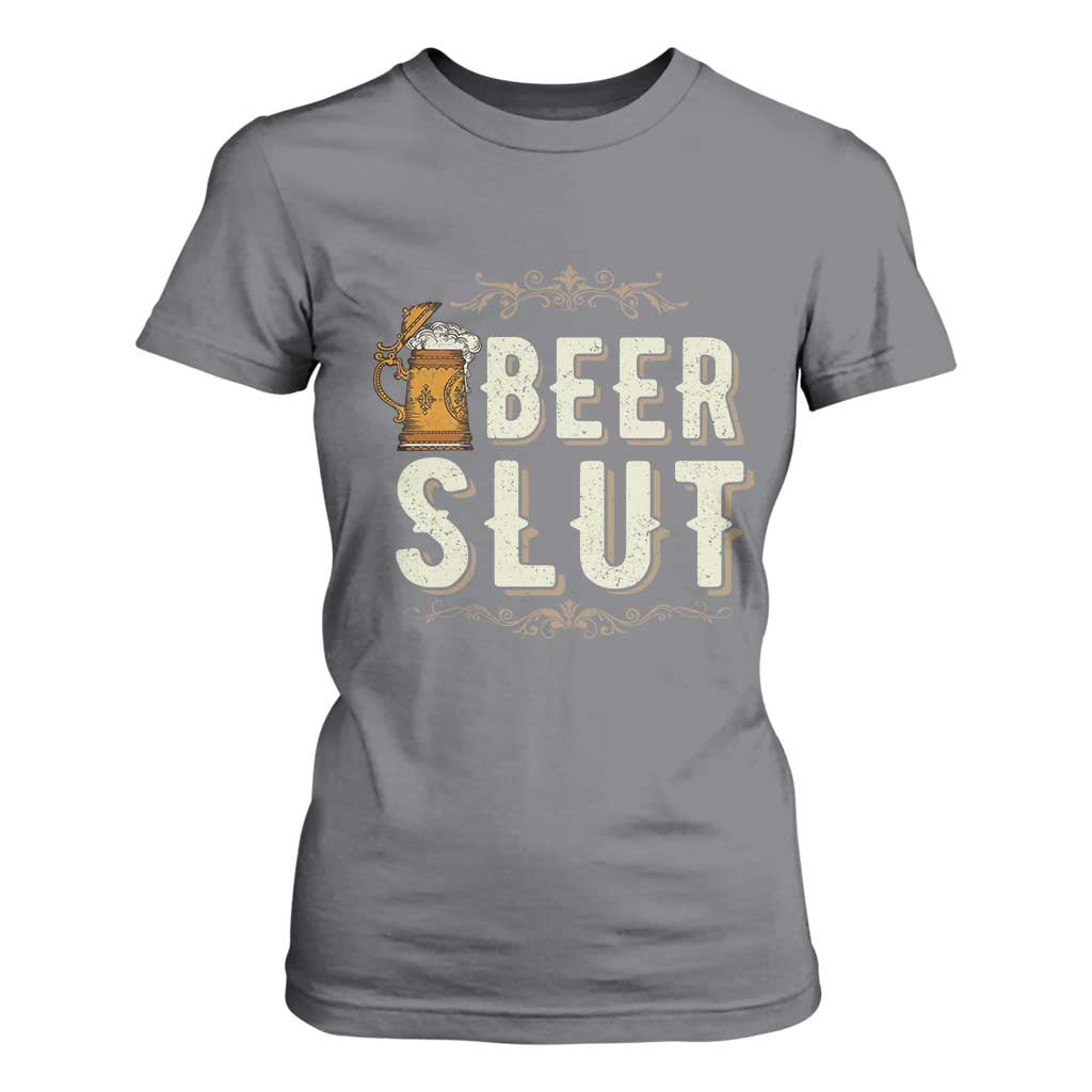 Funny Oktoberfest Beer Slut T Shirt For Women German Beer Stein Drinking Lover TS11 Charcoal Print Your Wear