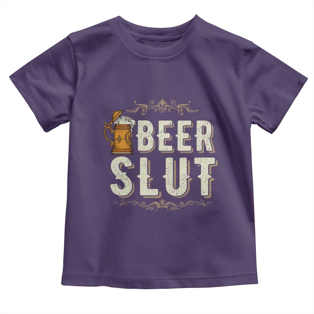 Funny Oktoberfest Beer Slut Toddler T Shirt German Beer Stein Drinking Lover TS11 Purple Print Your Wear