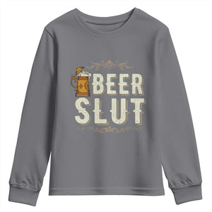 Funny Oktoberfest Beer Slut Youth Sweatshirt German Beer Stein Drinking Lover TS11 Charcoal Print Your Wear