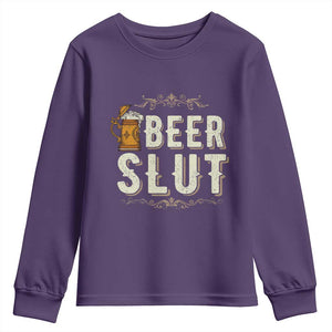 Funny Oktoberfest Beer Slut Youth Sweatshirt German Beer Stein Drinking Lover TS11 Purple Print Your Wear