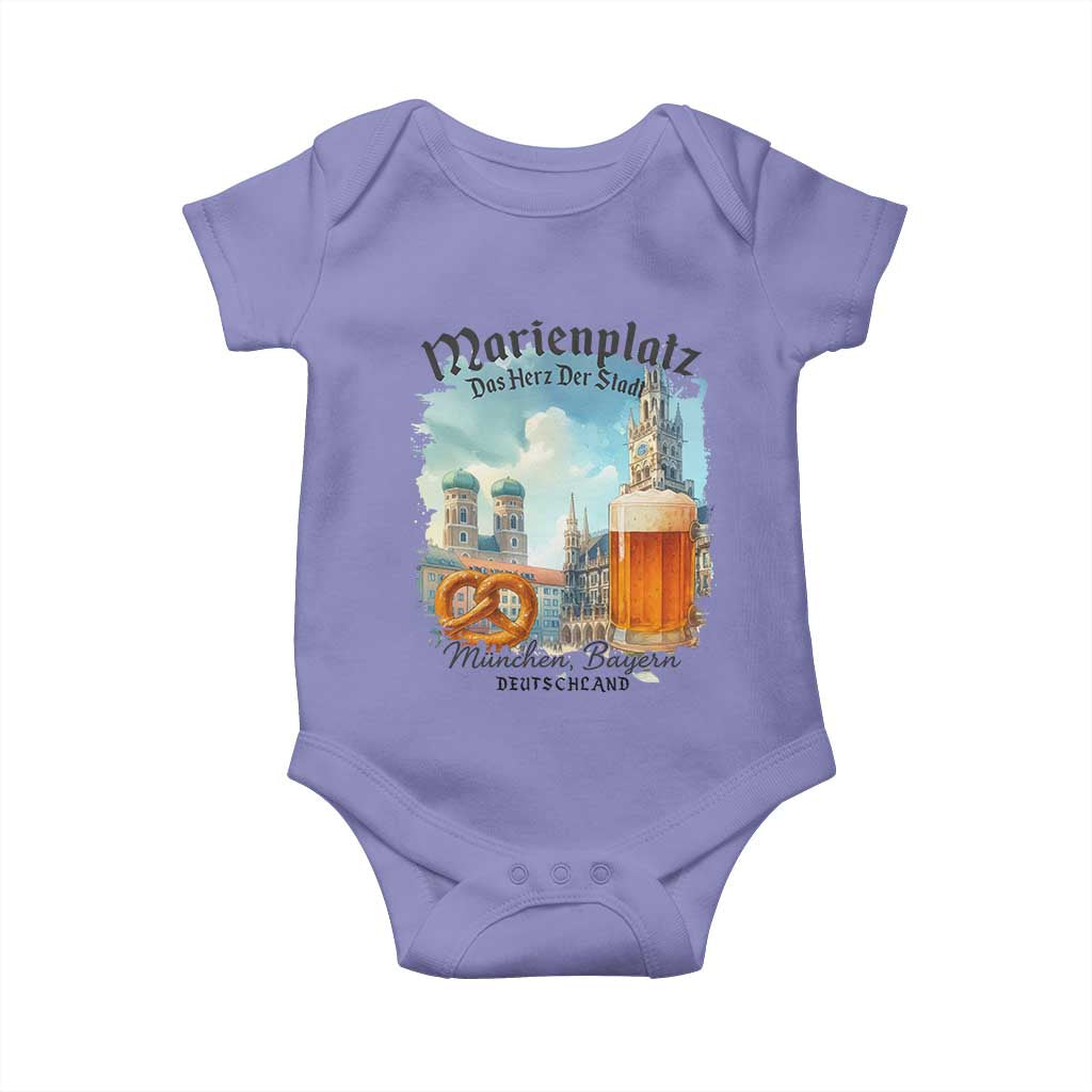 Bavarian Festival Munich Oktoberfest Baby Onesie Das Herz Der Stadt Beer Pretzel TS11 Violet Print Your Wear