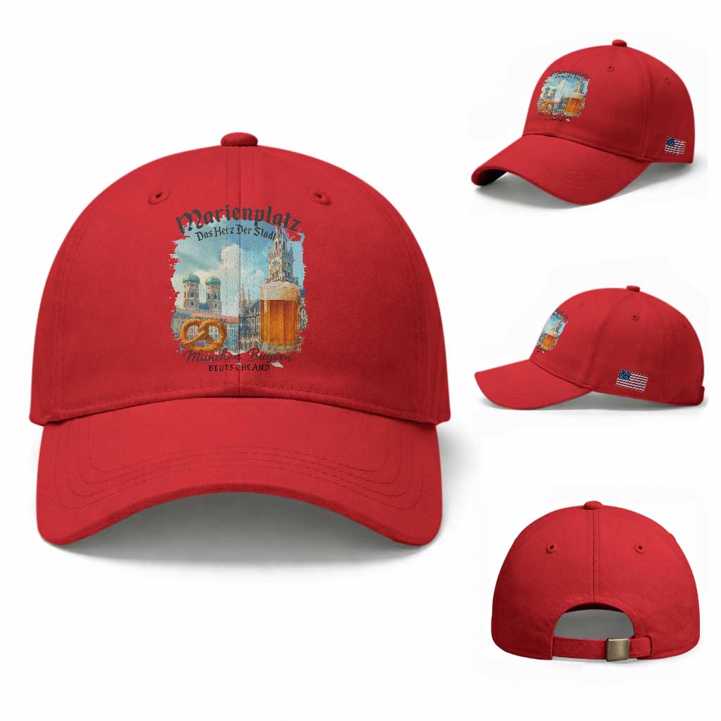 Bavarian Festival Munich Oktoberfest Baseball Cap Das Herz Der Stadt Beer Pretzel TS11 Baseball Cap Universal Fit Red Print Your Wear