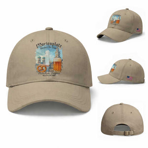 Bavarian Festival Munich Oktoberfest Baseball Cap Das Herz Der Stadt Beer Pretzel TS11 Baseball Cap Universal Fit Khaki Print Your Wear