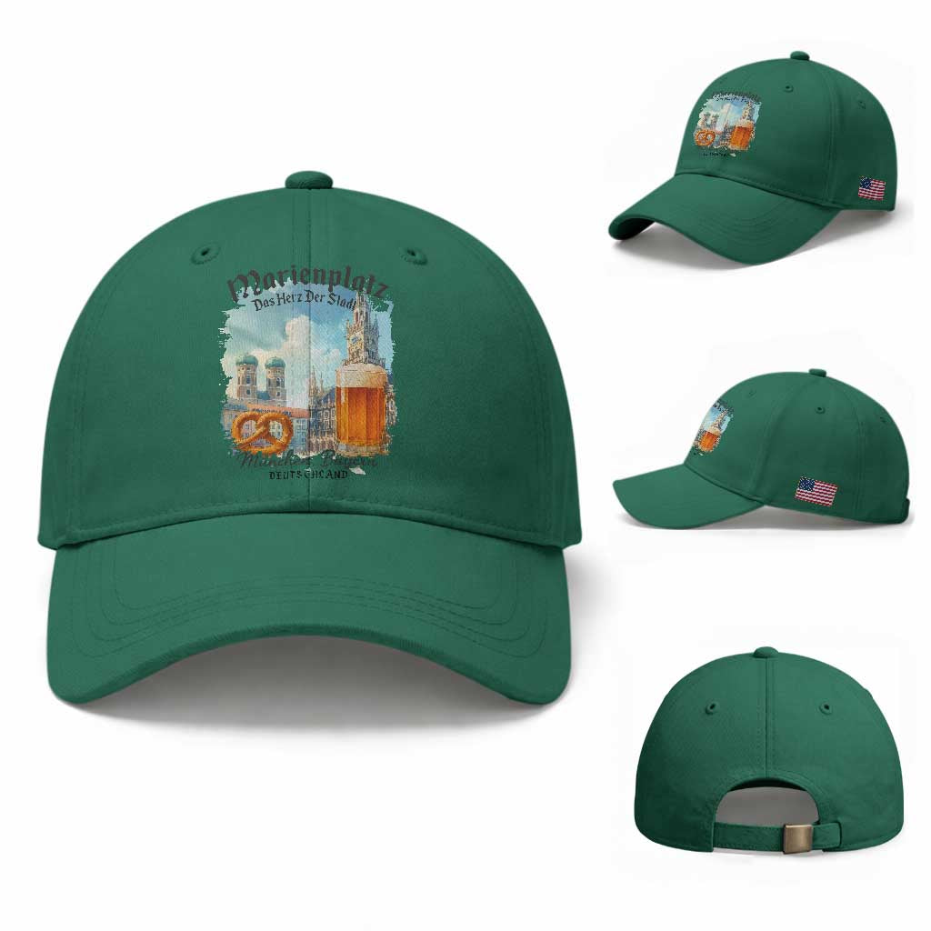 Bavarian Festival Munich Oktoberfest Baseball Cap Das Herz Der Stadt Beer Pretzel TS11 Baseball Cap Universal Fit Irish Green Print Your Wear